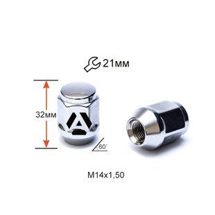 Гайка колесная ALFARRO A901348 M14х1,5х32мм Конус Закрытая Хром Ключ 21