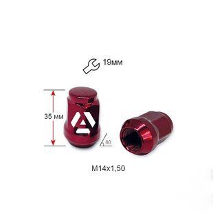 Гайка колесная ALFARRO A801448 RD M14х1,5х35мм Конус Закрытая Красный Хром Ключ 19