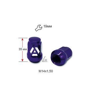 Гайка колесная ALFARRO A801448 PP M14х1,5х35мм Конус Закрытая Фиолетовый Хром Ключ 19