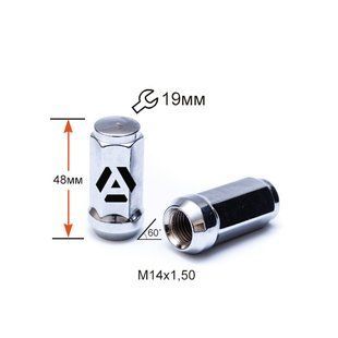 Гайка колесная ALFARRO A801948 M14х1,5х48мм Конус Закрытая Хром Ключ 19