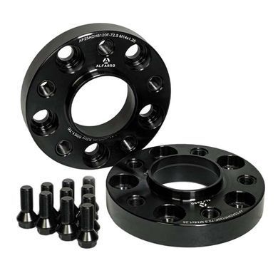 Колісна проставка-адаптер ALFARRO 1 шт. 25 мм PCD 5x120 DIA 72.6 з футорками 14x1.25 для BMW (Кована)
